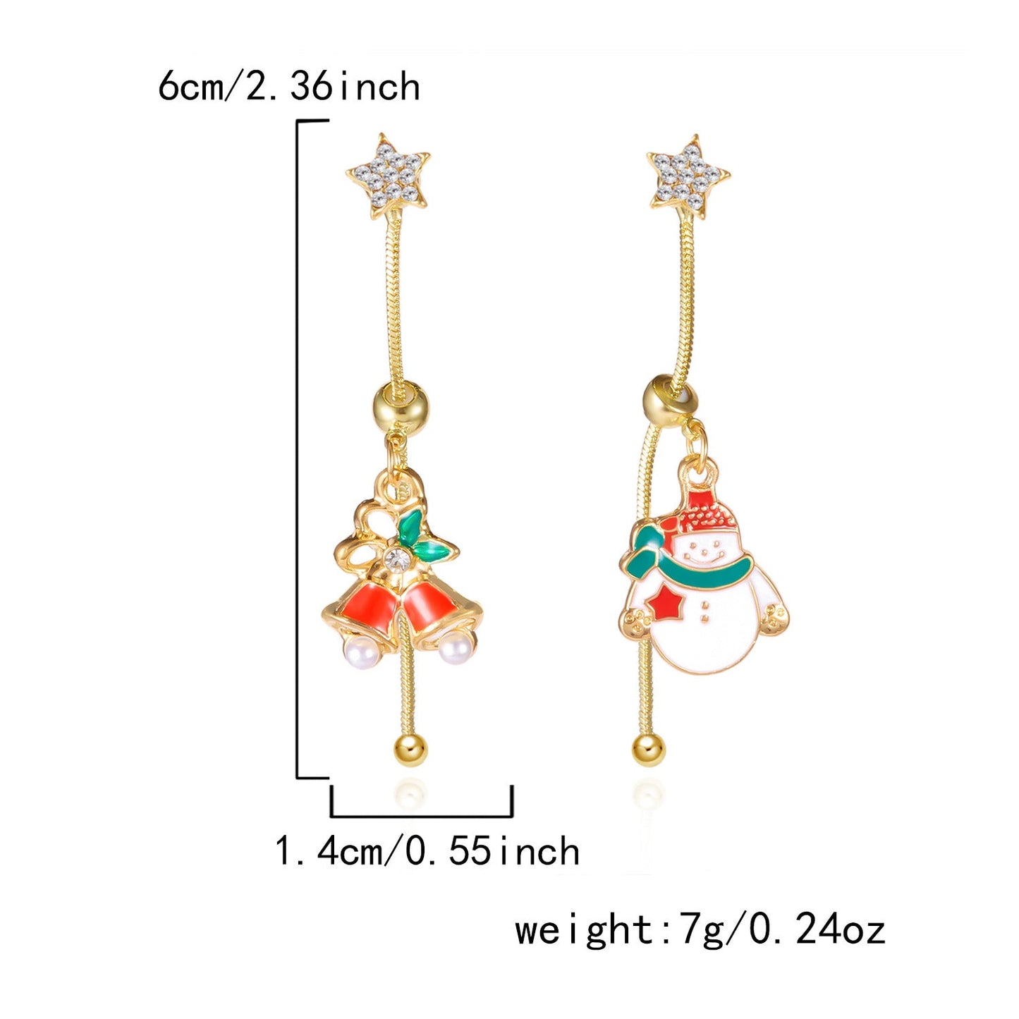 14K Gold-Plated 2025 Christmas Earrings