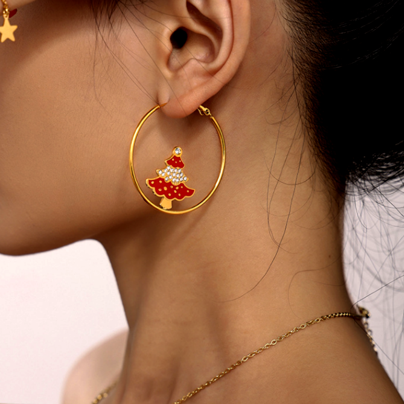 14K Gold-Plated 2025 Trendy Christmas Earrings
