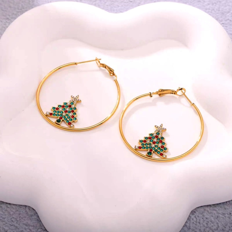 14K Gold-Plated 2025 Trendy Christmas Earrings