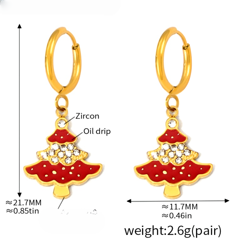 14K Gold-Plated 2025 Trendy Christmas Earrings