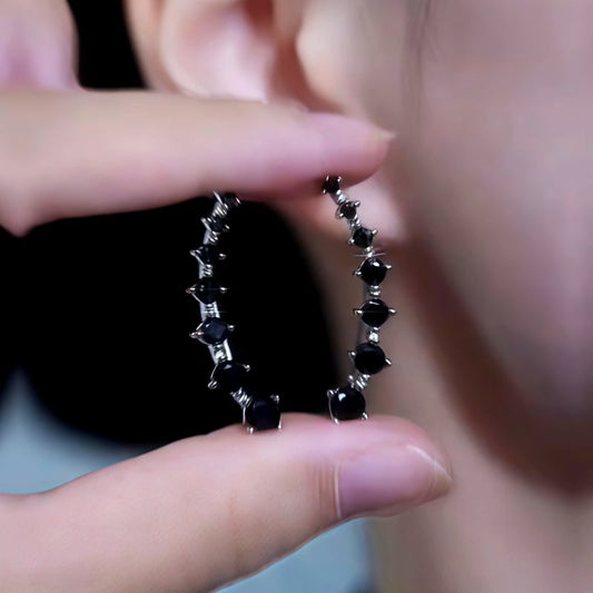 14K Gold-Plated Black Zircon Diamond Crawler