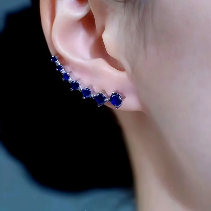 14K Gold-Plated Blue Zircon Diamond Crawler