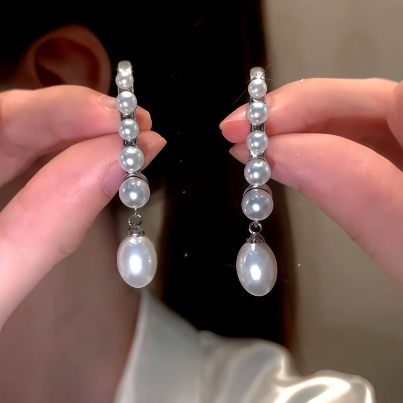 14K Gold-Plated Elegant Pearl Earrings