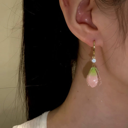 14K Gold-Plated Elegant Tulip Flower Earrings