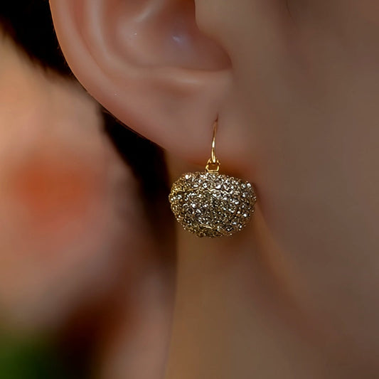 14K Gold-Plated Elegant Zircon Diamond Basket Earrings