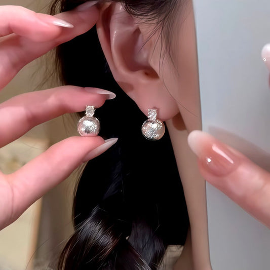 14K Gold-Plated Luxury Brushed Star Ball Earrings