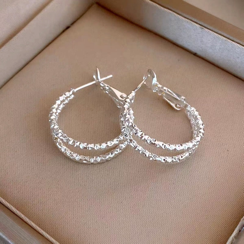 14K Gold-Plated Luxury Double-Layer Hoop Earrings