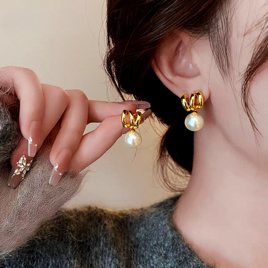 14K Gold-Plated Luxury Multi-layer Pearl Earrings