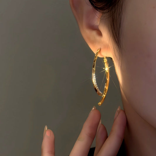 14K Gold-plated Cross Elegant Earrings