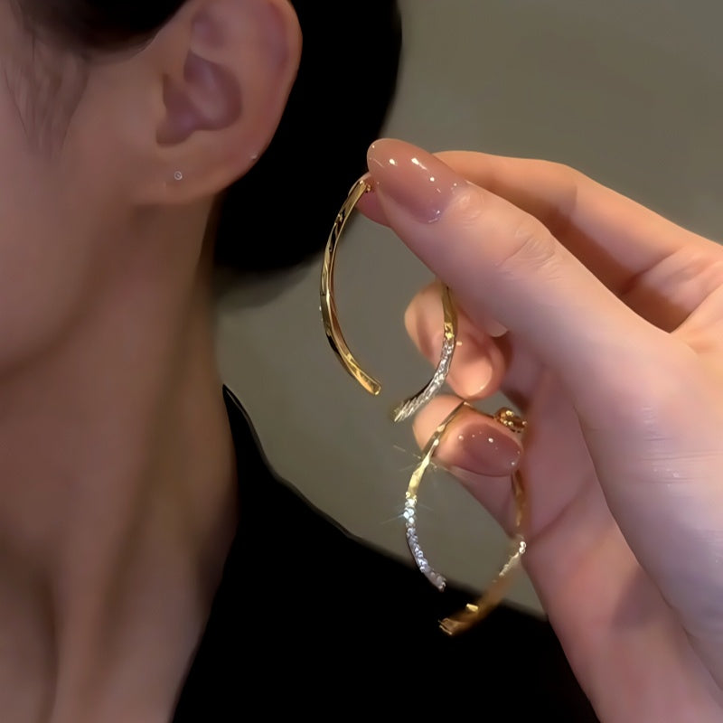 14K Gold-plated Cross Elegant Earrings