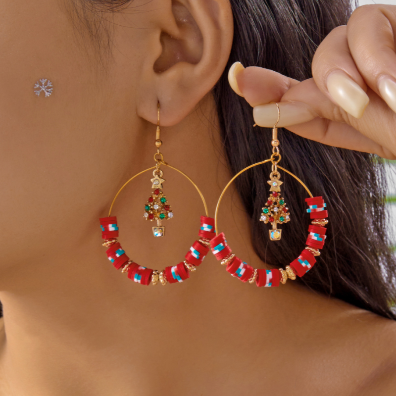 Silver Post 2025 Christmas Earrings