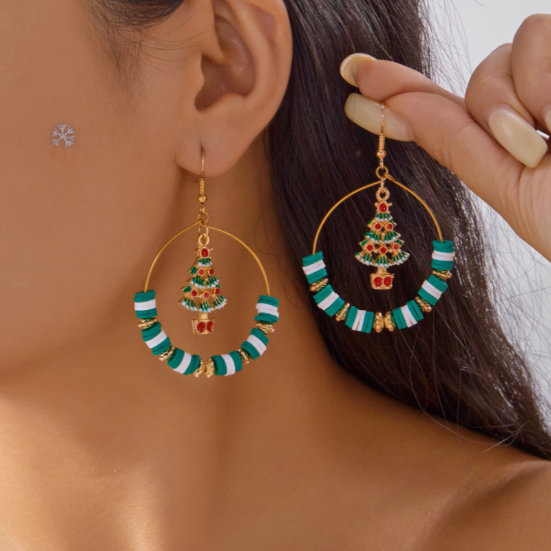 Silver Post 2025 Christmas Earrings