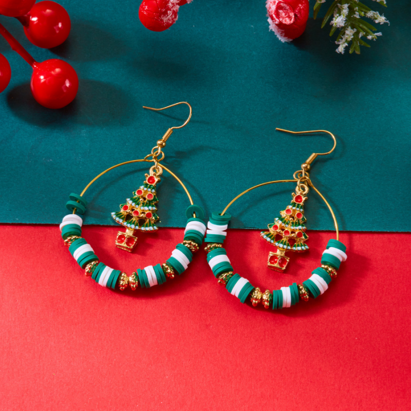 Silver Post 2025 Christmas Earrings