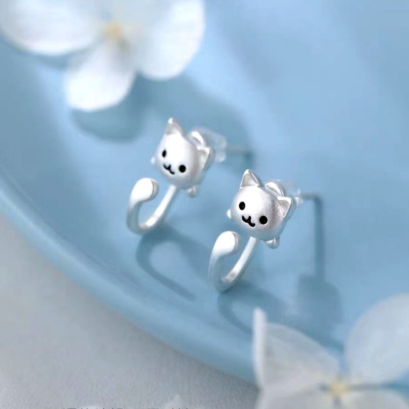 Sterling Silver Little Kitty Earrings