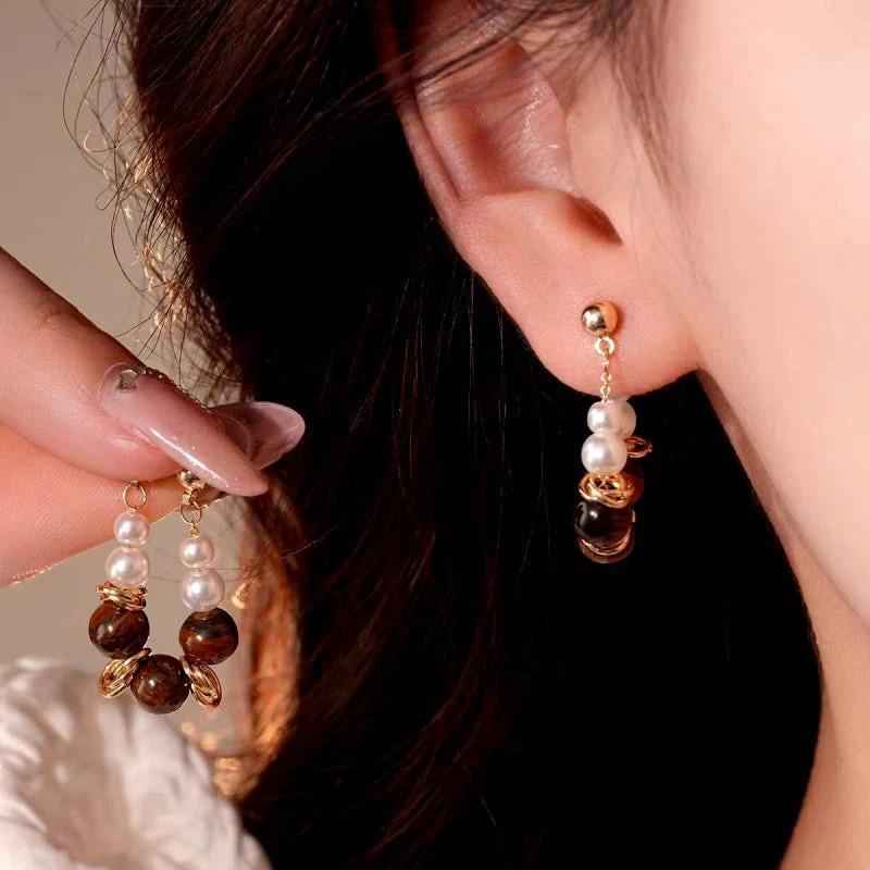 14K Gold-Plated Bead Tassel Earrings