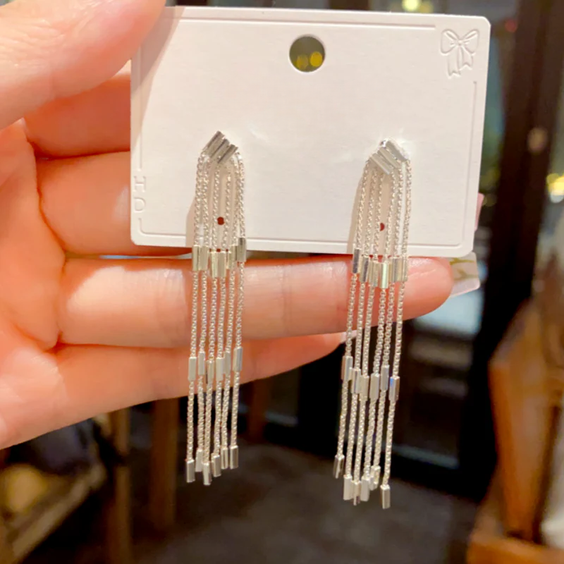 14K Gold-Plated Chain Tassel Earrings