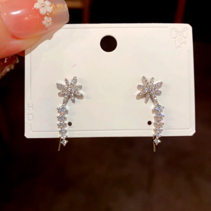 14K Gold-Plated Luxury Design Zircon Diamond Star Crawler